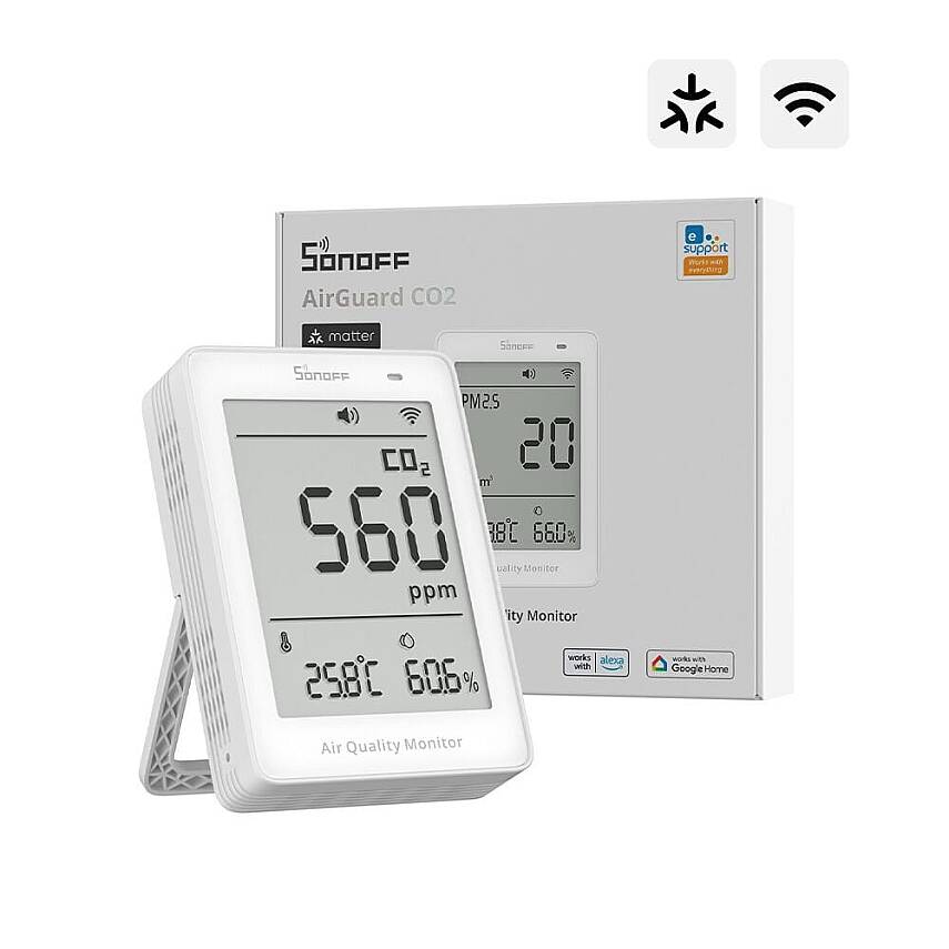 AirGuard CO2 Matter Akıllı Hava Kalitesi Ölçüm Cihazı | SAWF-08P - 1