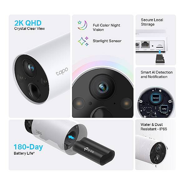 Akıllı Kablosuz Güvenlik Kamerası Sistemi, 1 Kameralı Sistem | Tapo C420S1 - 3