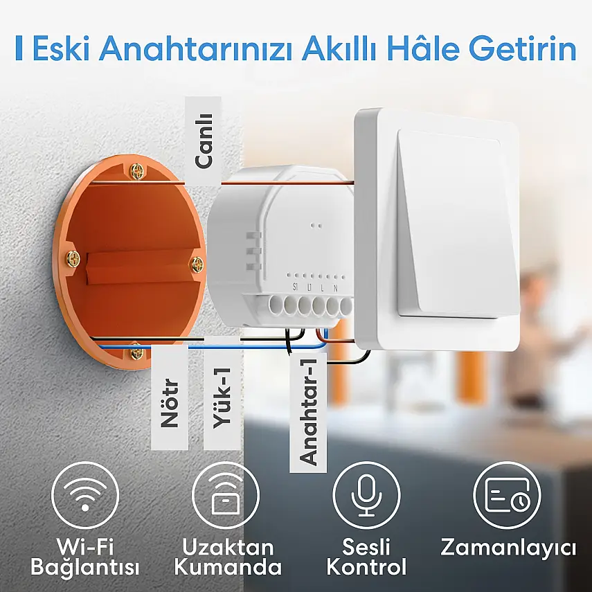 Akıllı Wi-Fi Duvar İçi Anahtar - 2