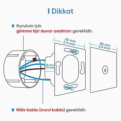 Akıllı Wi-Fi 2 Yönlü Dokunmatik Duvar Anahtarı - 7