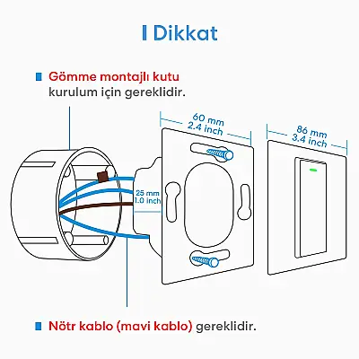 Akıllı Wi-Fi 2 Yönlü Tuşlu Duvar Anahtarı - 7