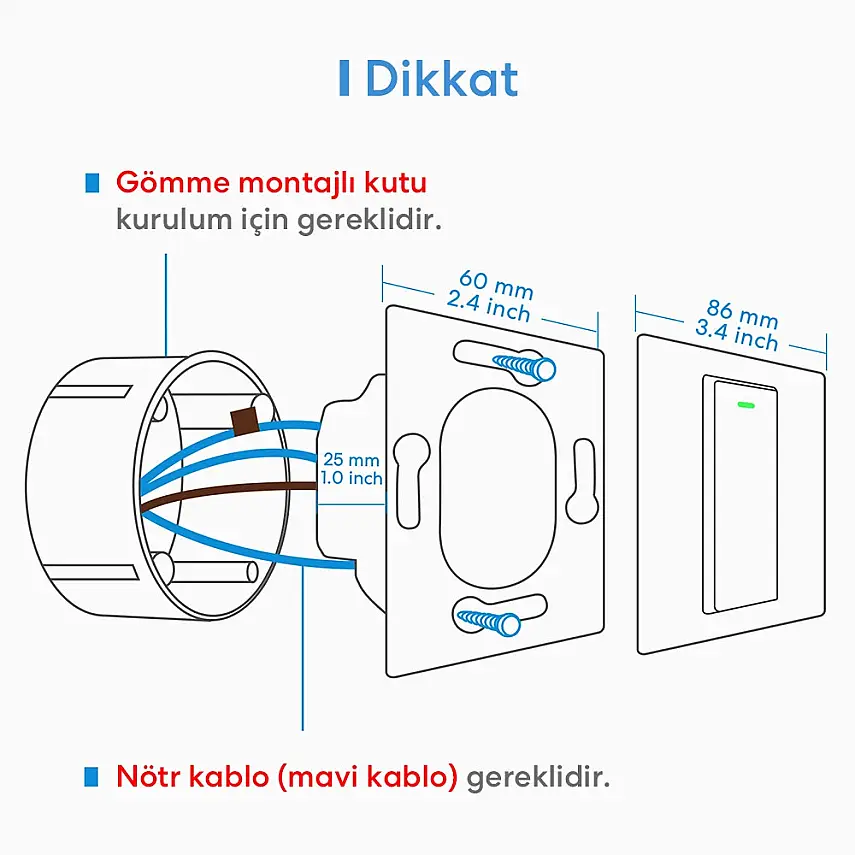Akıllı Wi-Fi 2 Yönlü Tuşlu Duvar Anahtarı - 7