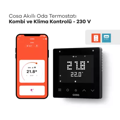 Akıllı Oda Termostatı Kablolu Kombi ve Klima Kontrolü 230V