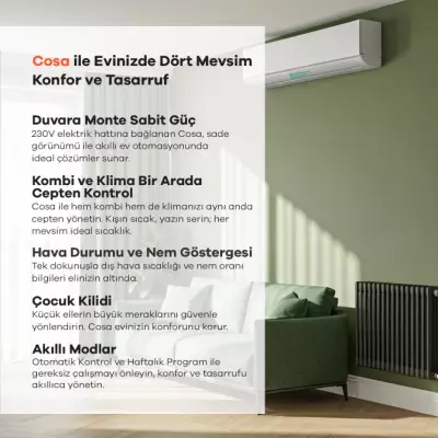 Akıllı Oda Termostatı Kablolu Kombi ve Klima Kontrolü 230V - 2