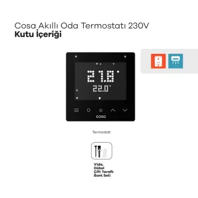 Akıllı Oda Termostatı Kablolu Kombi ve Klima Kontrolü 230V - 5