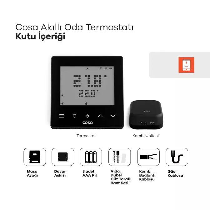 Akıllı Oda Termostatı Kablosuz Kombi Kontrolü - 5