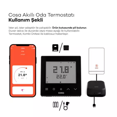 Akıllı Oda Termostatı Kablosuz Kombi Kontrolü - 4