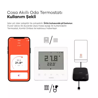 Akıllı Oda Termostatı Kablosuz Kombi Kontrolü - 10