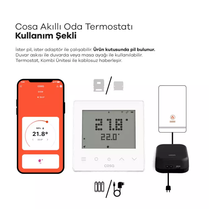 Akıllı Oda Termostatı Kablosuz Kombi Kontrolü - 10