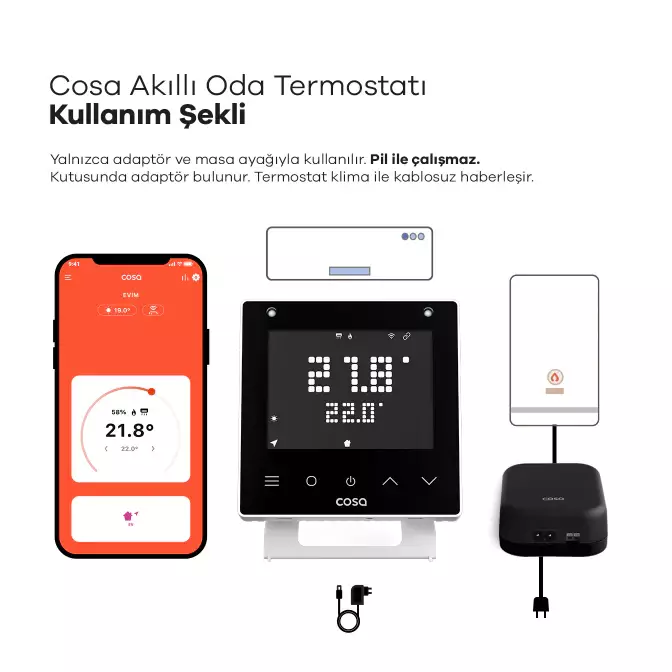 Akıllı Oda Termostatı Kablosuz Kombi ve Klima Kontrolü - 4