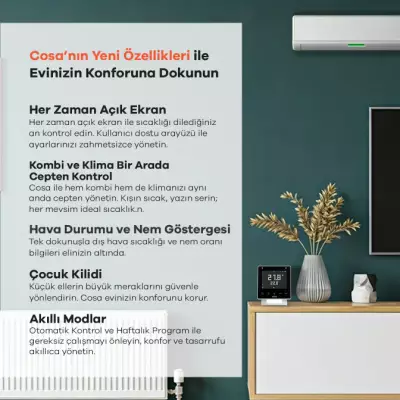 Akıllı Oda Termostatı Kablosuz Kombi ve Klima Kontrolü - 2