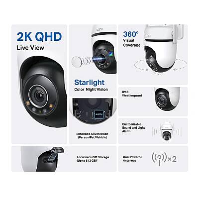 Dış Mekan Pan/Tilt Güvenlik Wi-Fi Kamera | Tapo C520WS - 3