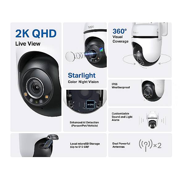 Dış Mekan Pan/Tilt Güvenlik Wi-Fi Kamera | Tapo C520WS - 3