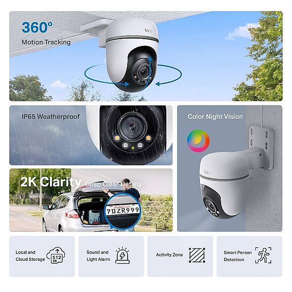 Dış Mekan Pan/Tilt Güvenlik WiFi Kamera | TC41 - 4