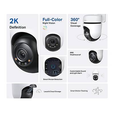 Dış Mekan Yatay ve Dikey Wi-Fi Güvenlik Kamerası | Tapo C510W - 3