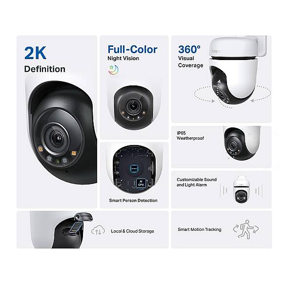 Dış Mekan Yatay ve Dikey Wi-Fi Güvenlik Kamerası | Tapo C510W - 3