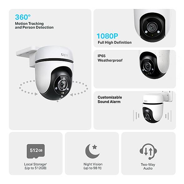 Dış Mekan Yatay/Dikey Wi-Fi Güvenlik Kamerası | Tapo C500 - 2