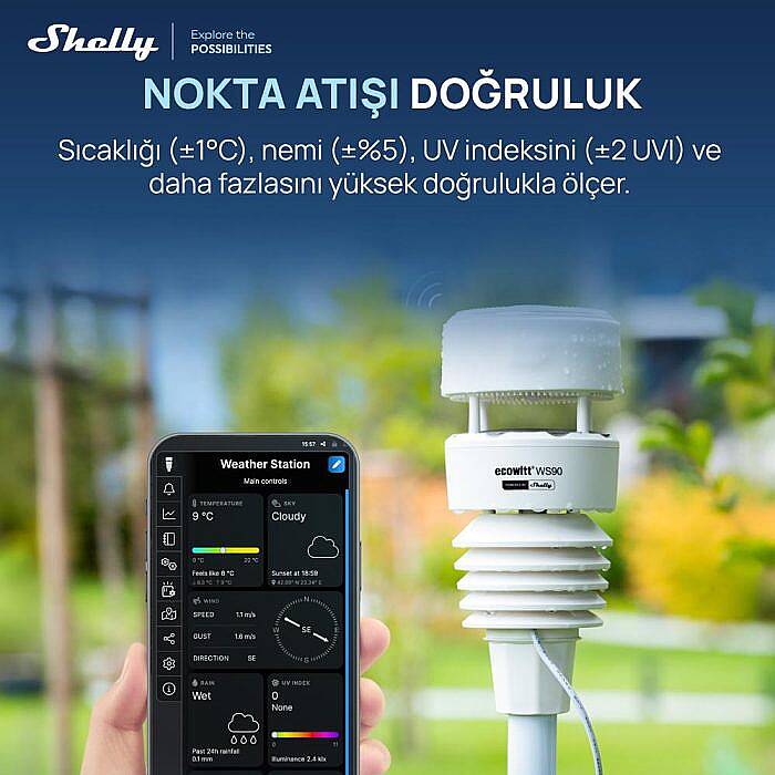 Ecowitt WS90 7’si 1 Arada Akıllı Hava Durumu İstasyonu - 4