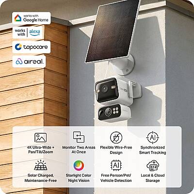 Güneş Enerjili Çift Lensli Pan/Tilt Güvenlik Kamerası Kiti | Tapo C675D KIT - 7
