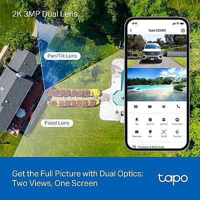İç Mekan/Dış Mekan Çift Lensli Pan/Tilt Güvenlik Kamerası | Tapo C246D - 13