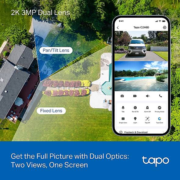 İç Mekan/Dış Mekan Çift Lensli Pan/Tilt Güvenlik Kamerası | Tapo C246D - 13