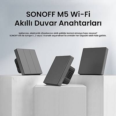 M5 Akıllı Duvar Anahtarları Koyu Gri