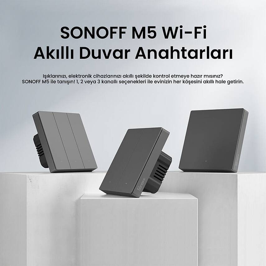 M5 Akıllı Duvar Anahtarları Koyu Gri - 1