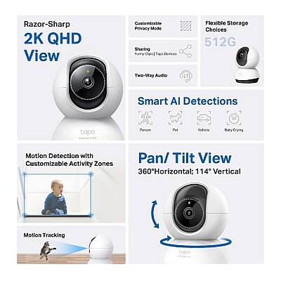 Pan/Tilt AI Ev Güvenliği Wi-Fi Kamera | TC72 - 2