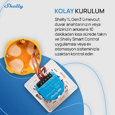 Shelly 1L Gen3 Nötrsüz Akıllı Röle - 7