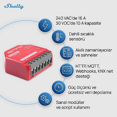 Shelly 1PM Gen4 Enerji Ölçümlü 16A Akıllı Röle - 5