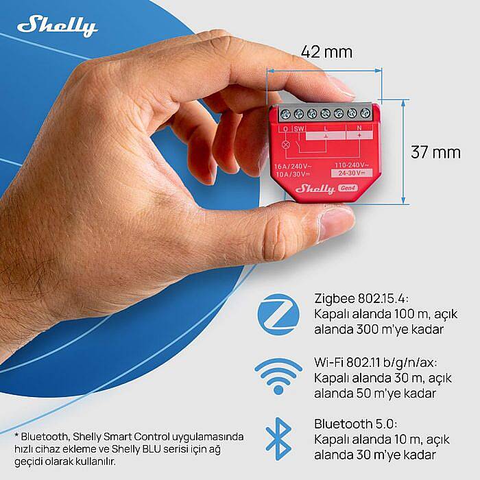 Shelly 1PM Gen4 Enerji Ölçümlü 16A Akıllı Röle - 7