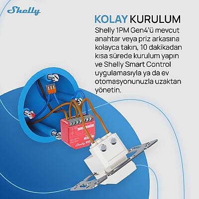 Shelly 1PM Gen4 Enerji Ölçümlü 16A Akıllı Röle - 3