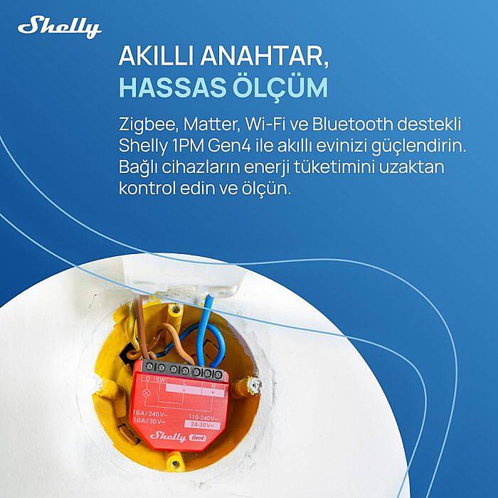 Shelly 1PM Gen4 Enerji Ölçümlü 16A Akıllı Röle - 8