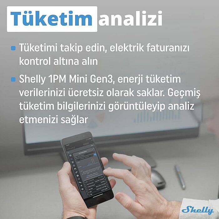 Shelly 1PM Mini Gen3 Enerji Ölçer Röle - 3