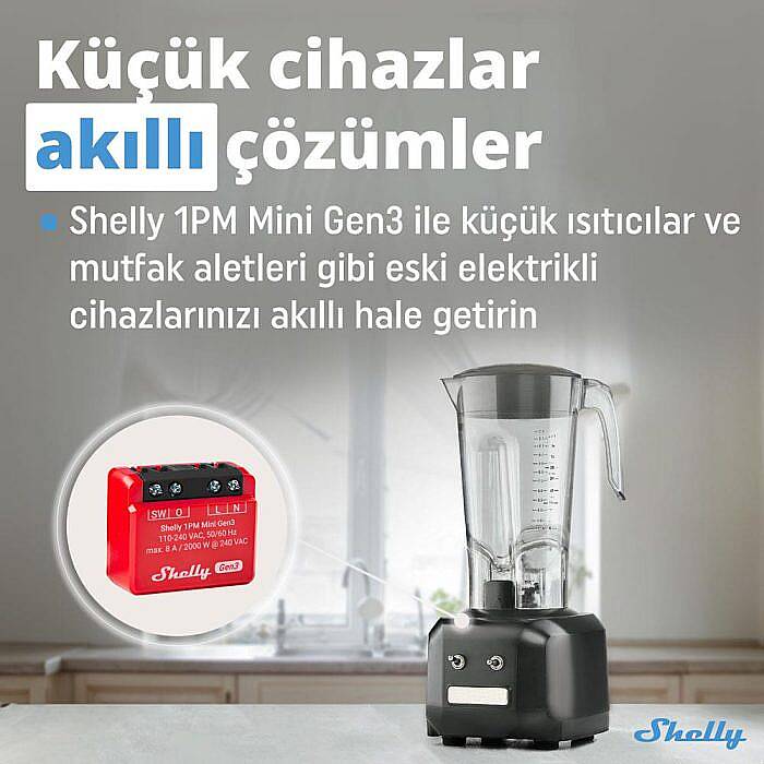 Shelly 1PM Mini Gen3 Enerji Ölçer Röle - 5