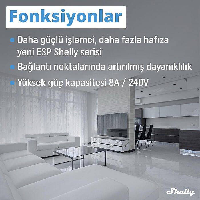Shelly 1PM Mini Gen3 Enerji Ölçer Röle - 6