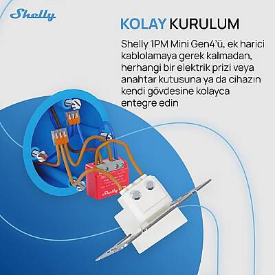 Shelly 1PM Mini Gen4 Enerji Ölçümlü Akıllı Röle - 6