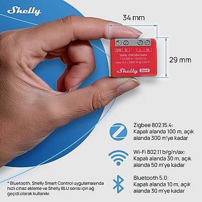 Shelly 1PM Mini Gen4 Enerji Ölçümlü Akıllı Röle - 7