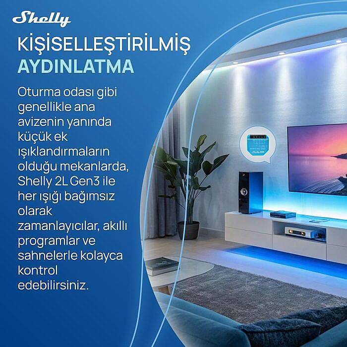 Shelly 2L Gen3 Nötrsüz 2 Kanallı Akıllı Röle - 4