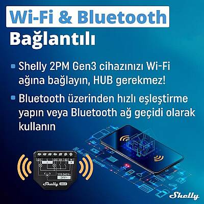 Shelly 2PM Gen3 Enerji Ölçümlü 2 Kanallı Akıllı Röle - 6