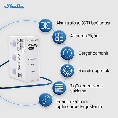 Shelly 3EM-63T Gen3 Akıllı 3 Faz Enerji Ölçer - 4