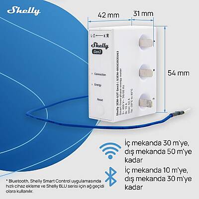 Shelly 3EM-63T Gen3 Akıllı 3 Faz Enerji Ölçer - 8