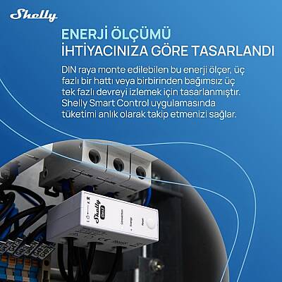 Shelly 3EM-63W Gen3 Akıllı 3 Faz Enerji Ölçer - 7