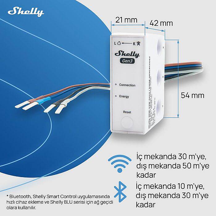 Shelly 3EM-63W Gen3 Akıllı 3 Faz Enerji Ölçer - 8