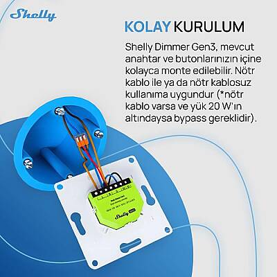 Shelly Dimmer Gen3 Akıllı Led Dimmer Kontrol Rölesi - 6