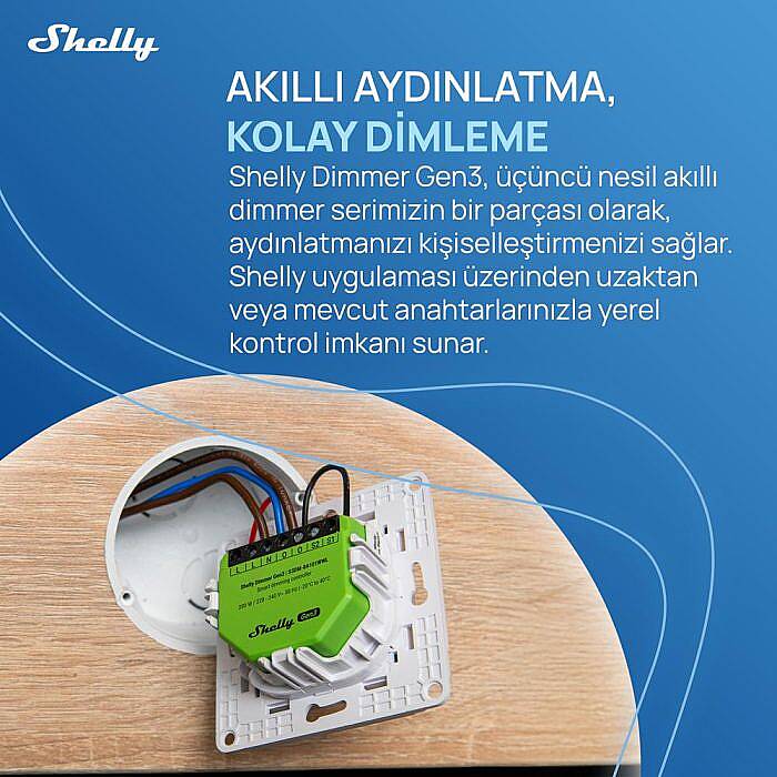 Shelly Dimmer Gen3 Akıllı Led Dimmer Kontrol Rölesi - 8
