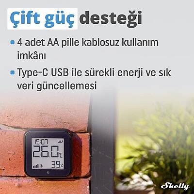 Shelly H&T Gen3 WiFi Sıcaklık ve Nem Sensörü - 2