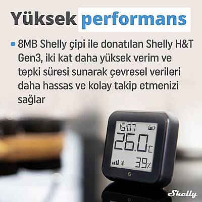 Shelly H&T Gen3 WiFi Sıcaklık ve Nem Sensörü - 4