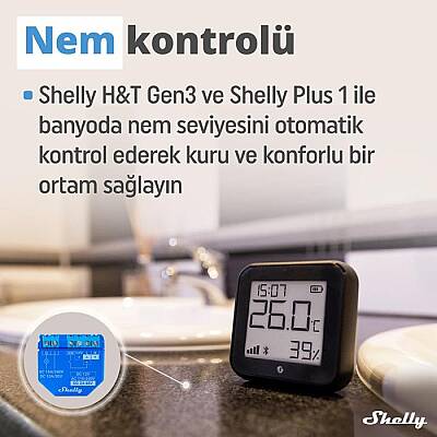 Shelly H&T Gen3 WiFi Sıcaklık ve Nem Sensörü - 6