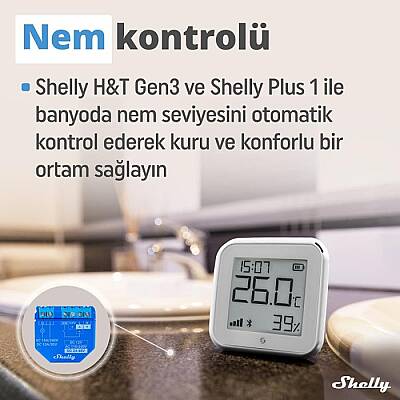 Shelly H&T Gen3 WiFi Sıcaklık ve Nem Sensörü - 2